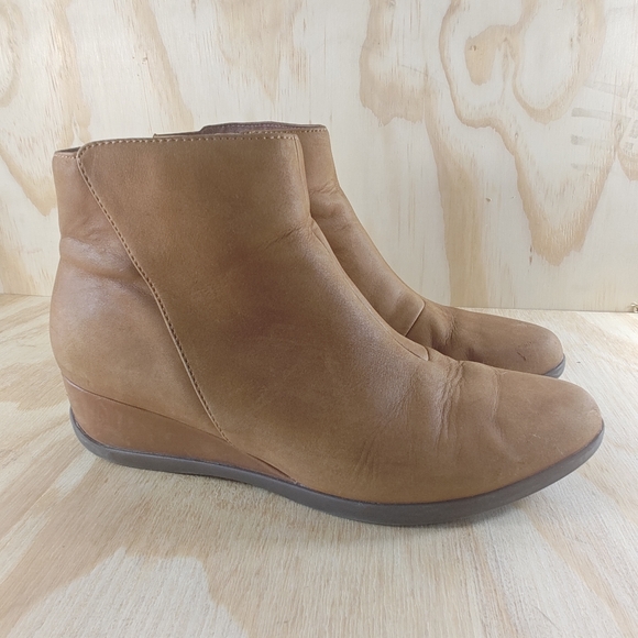 Dansko Wedge Bootie Womens Serenity Bootie Brown Leather Comfort Waterproof 38 - Picture 3 of 14